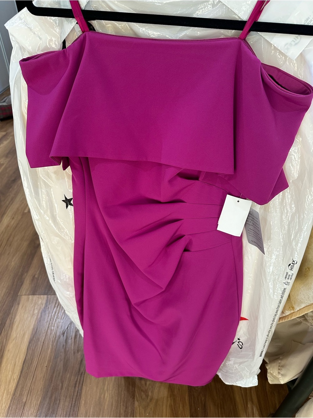 Nordstrom Fuchsia One-Shoulder Ruffle Cocktail Dress